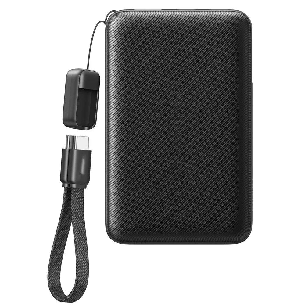 Kompakte Leistungsbank Pocket Neo mit 10000 mAh und integriertem USB-C-Tragekabel sowie 22,5-W-PD-Schnellladung